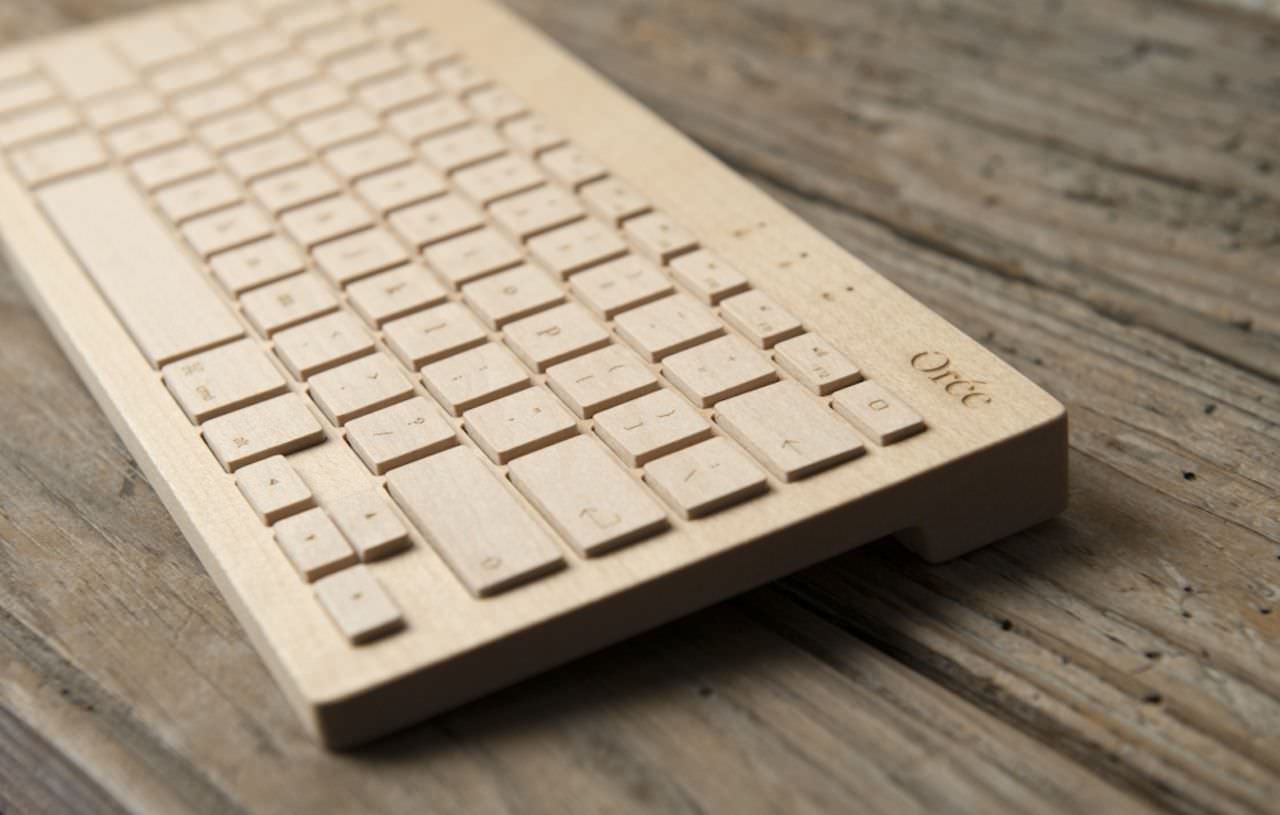原木打造的 Mac 無線藍牙鍵盤：Orée Board Maple