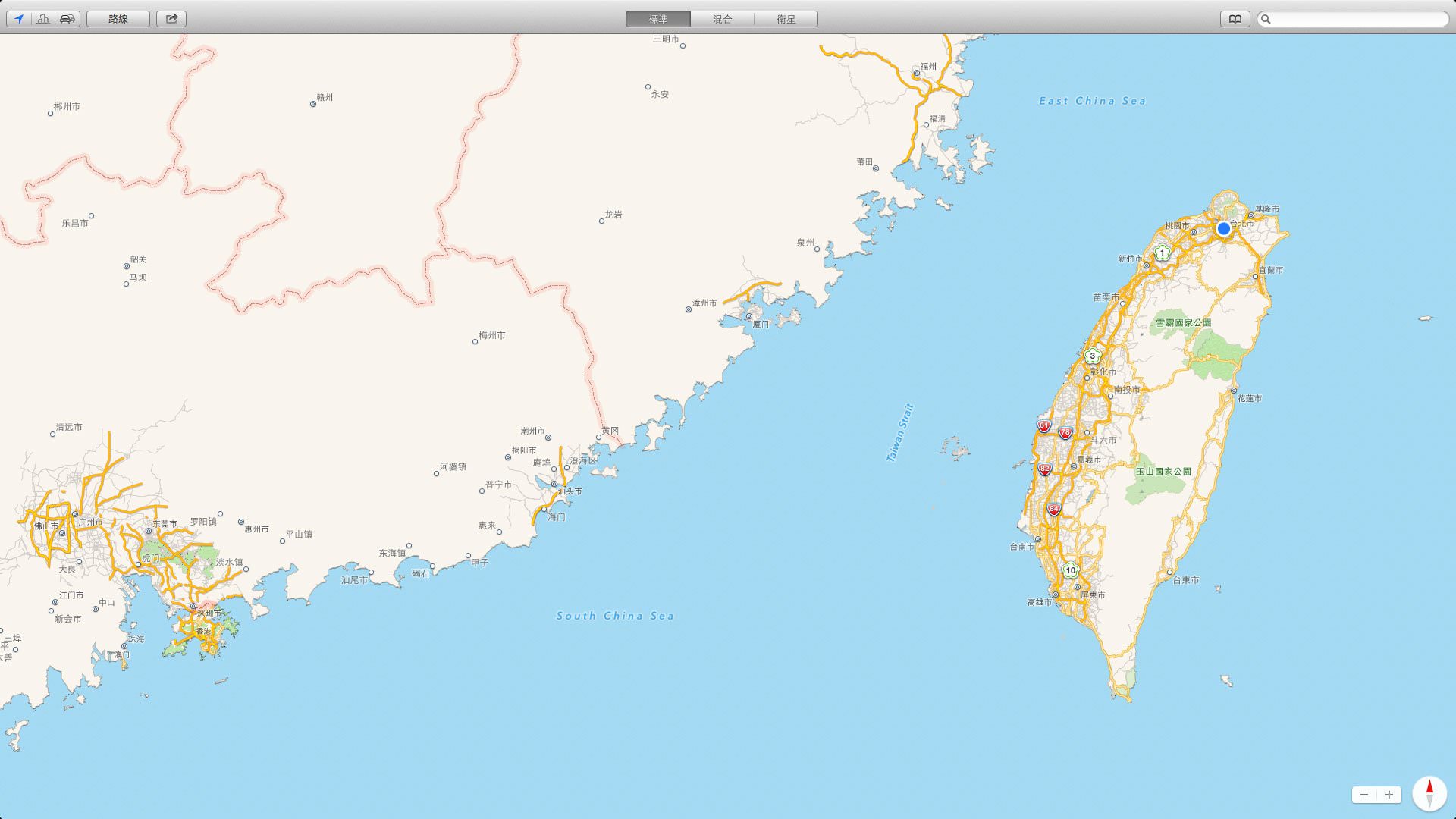 OS X Mavericks 內建台灣地圖仍標「中國台灣省」